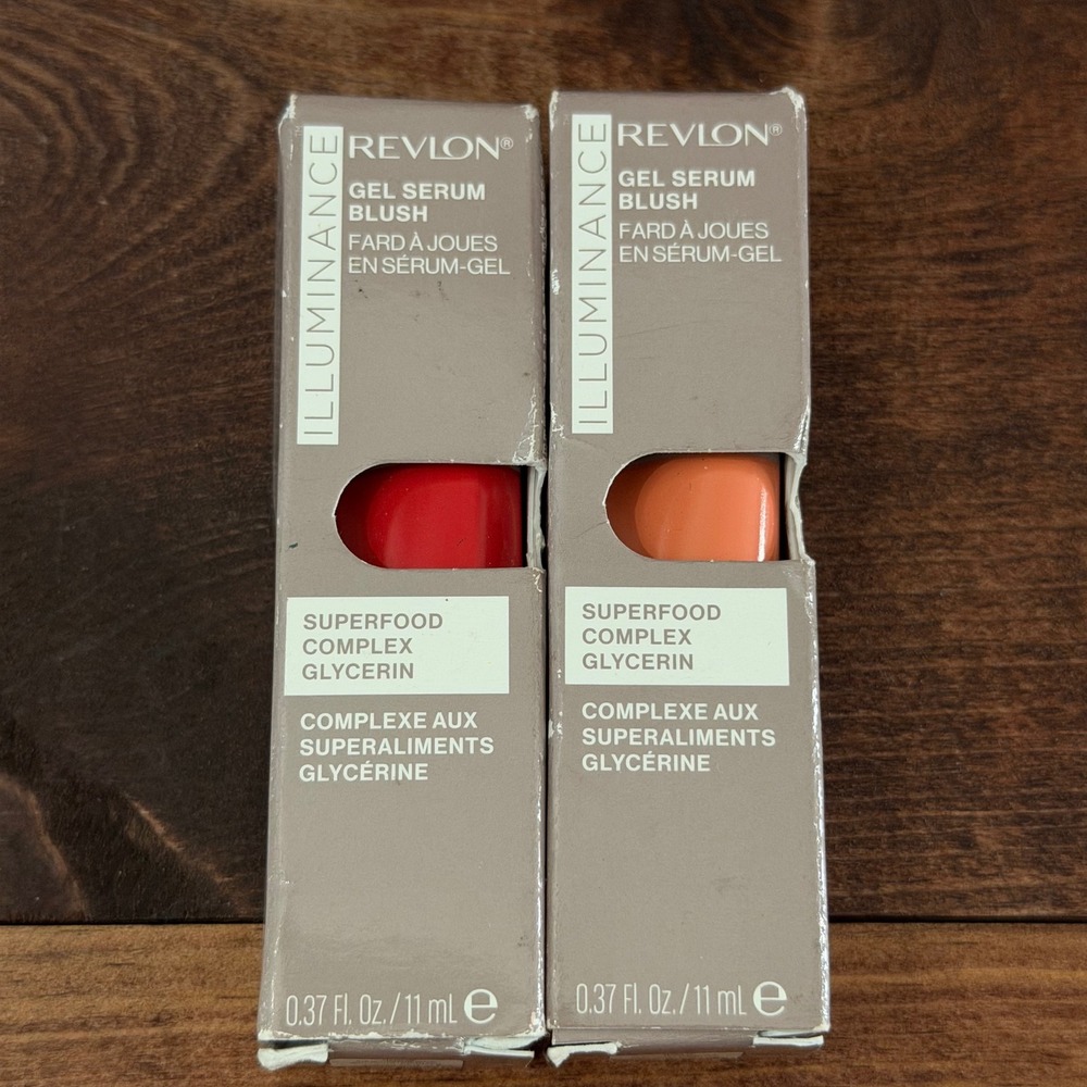 Revlon Illuminance Gel Serum Blush 120 Striking Rose 130 Beaming Coral Set of 2
